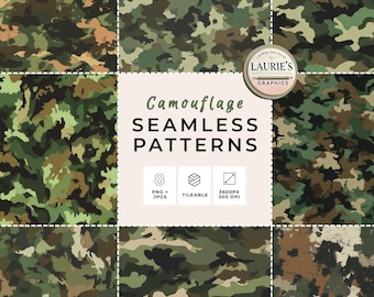 迷彩柄、32種類のデザインセット、Vol.1～5、アーミーカモフラージュ