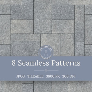 Pavers Seamless Patterns Pack - Granite Contemporary Modular Slab Architectural Rendering Textures (Instant Download)