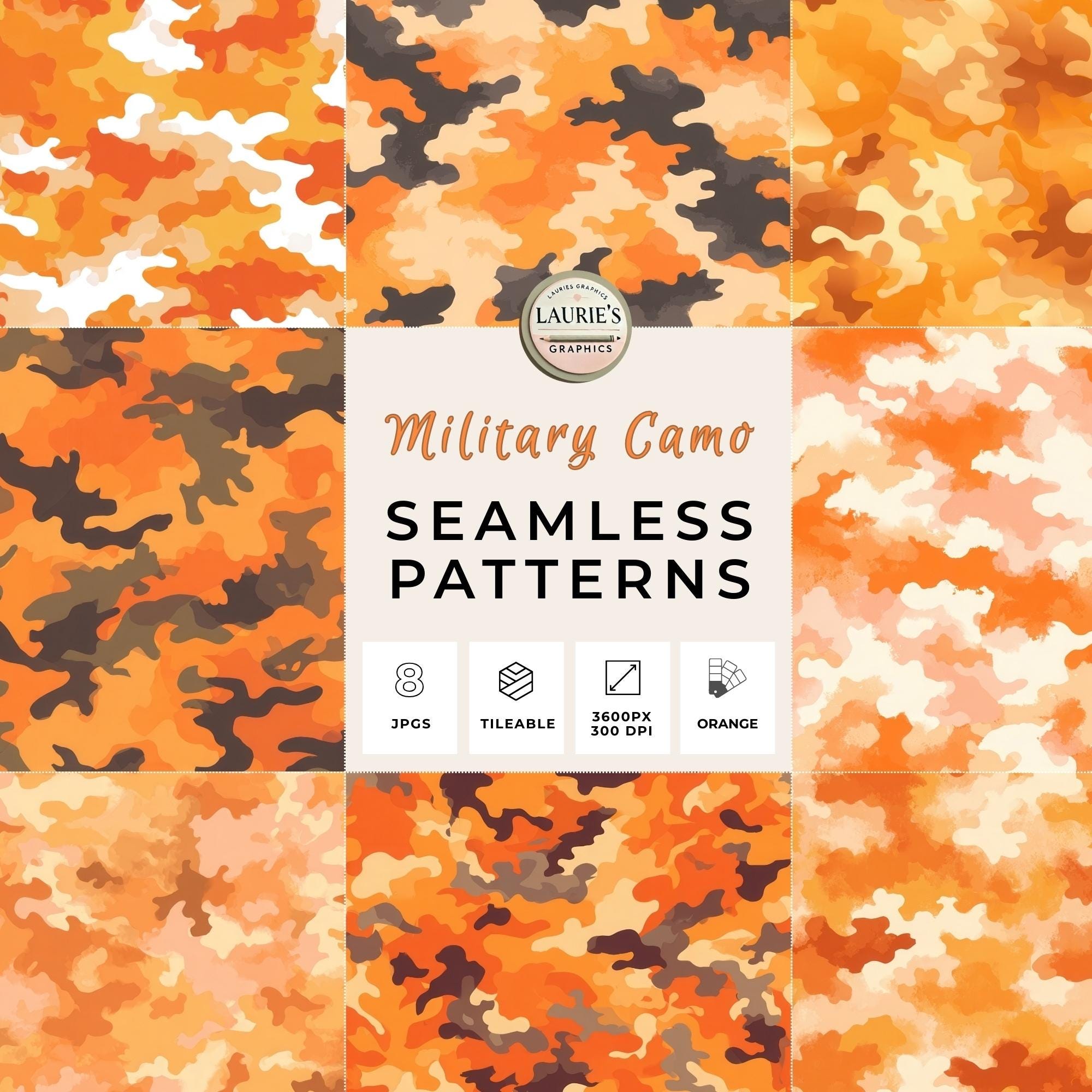 Modern Military Camo Seamless Patterns Bundle: Camouflage Textures ...