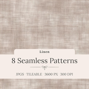 Taupe Linen Seamless Patterns: Neutral Texture Backgrounds, Rustic Fabric Scrapbook Paper (Digital Download)