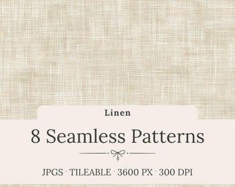 Oat Beige Linen Seamless Patterns: Tan Cross-Hatch Paper Textures, Rustic Fabric Scrapbook Backgrounds (Digital Download)