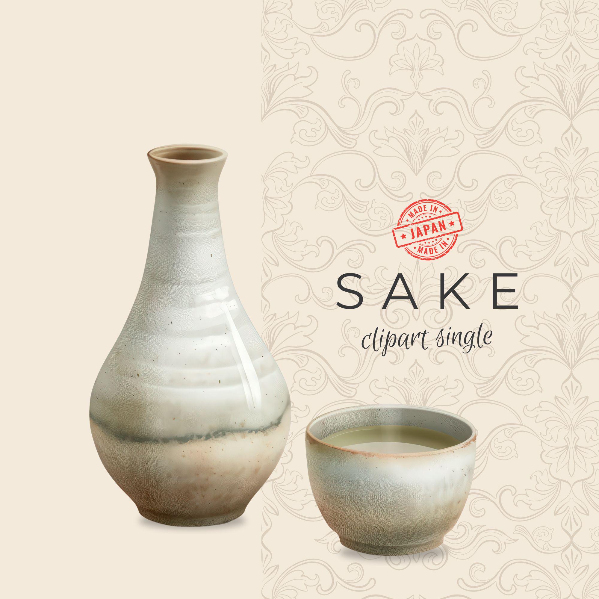 Sake Clipart Single: Classic Japanese Cocktail PNG of Ceramic