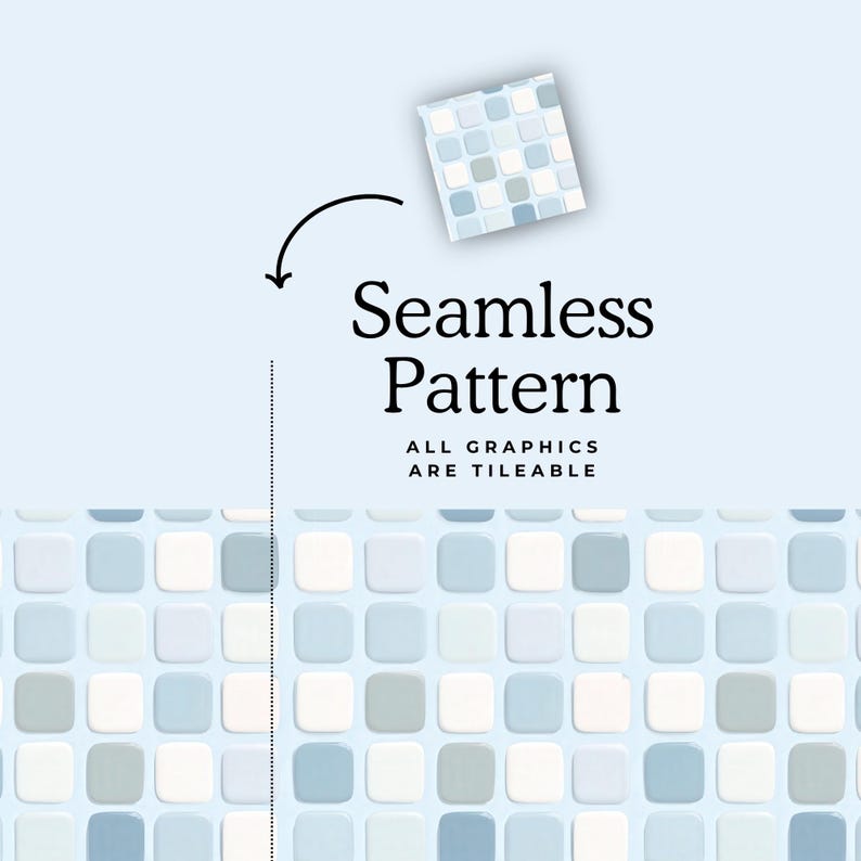 Seamless pattern of dusty blue paint swatch chips, shown as a tileable graphic.