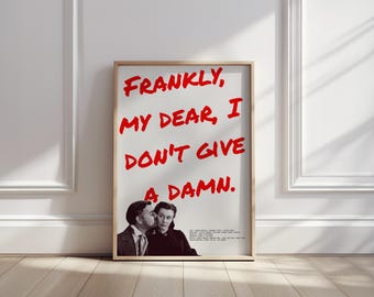 Gone With the Wind Poster: Iconic Movie Quote Art Print