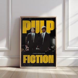 Pulp Fiction Movie Poster – Vintage Quentin Tarantino Art Print – Retro Cinema Wall Decor – Classic Film Poster for Movie Lovers