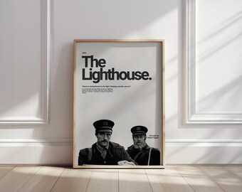 The Lighthouse Movie Poster Minimalist Film Wall Art Robert Eggers Cinema Decor Black White Print