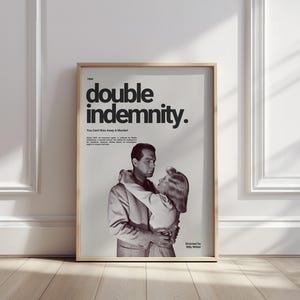 Double Indemnity Movie Poster – Classic Film Noir Wall Art – Vintage Hollywood Print – Retro 1940s Home Decor – Billy Wilder Poster