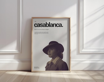 Casablanca Movie Poster – Minimalist Vintage Film Art Print