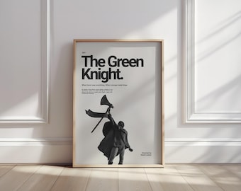 The Green Knight Movie Poster Medieval Fantasy Film Wall Art Minimalist Cinema Print