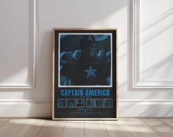 Captain America Movie Poster – Retro Superhero Film Art