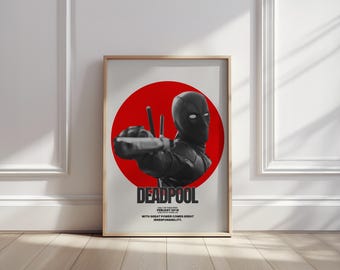 Deadpool Minimalist Movie Poster – Retro Silhouette Art Print