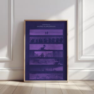 Akira Kurosawa Filmography Poster – Minimalist Samurai Movie Art Print – Japanese Cinema Decor – Classic Film Aesthetic – Cinephile Gift