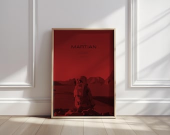 The Martian Movie Poster: Minimalist Sci-Fi Mars Art Print