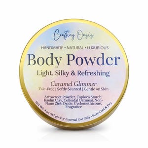 Natural Body Powder – Talc-Free Dusting Powder with Arrowroot, Oatmeal & Kaolin Clay | 4 oz | Handmade Fresh Scent