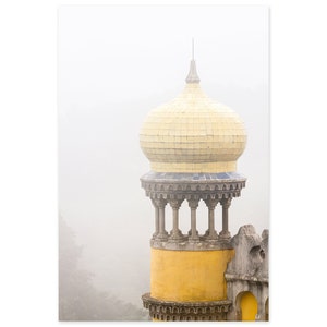 Pena Palace Sintra - Framed Art Print - Portugal Travel Photography - Living Room Wall Decor - Yellow Wall Art - Castle Tower