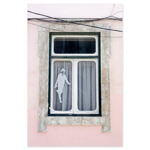 Lisbon Portugal Art Print - Fernando Pessoa Wall Art - Travel Photography - Pink Home Office Wall Decor - Gift for Poetry Lovers