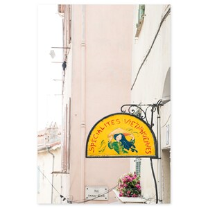 France Travel Photography Framed Art Print - Restaurant Sign - French Riviera Print - Kitchen Wall Art - Gift for Foodie - Yellow Wall Decor
