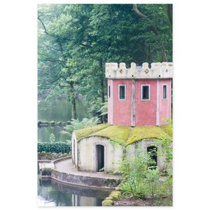 Portugal Photography Framed Art Print - Pena Palace Enchanted Forest - Sintra Portugal Wall Art - Pink Duck House - Girls Room Decor