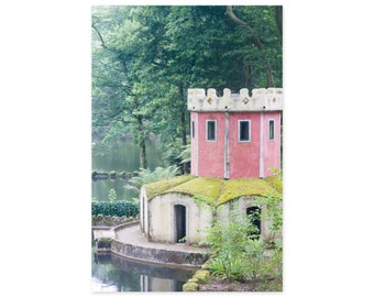 Portugal Photography Framed Art Print - Pena Palace Enchanted Forest - Sintra Portugal Wall Art - Pink Duck House - Girls Room Decor
