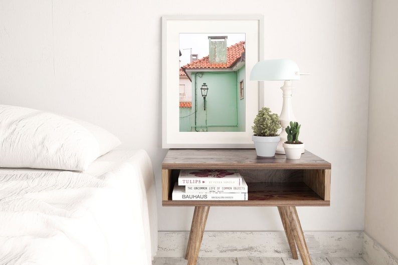 Portugal Photography Art Print Old Building Framed Art Living Room Office Wall Decor Wabi Sabi Pastel Green Wall Art image 3