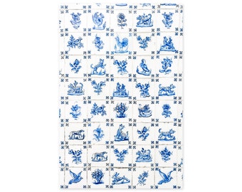 Portuguese Tiles Art Prints - Blue and White Azulejos - Kitchen Wall Art - Portugal Travel Photography - Rustic Wall Decor