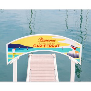 Impression d'art photographie France - panneau de bienvenue - art mural encadré Côte d'Azur - mer Méditerranée - décoration murale côtière - Côte d'Azur