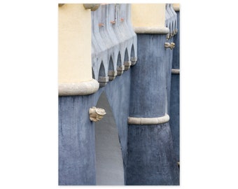 Sintra Portugal Framed Art Print - Travel Photography - Blue Bedroom Office Wall Decor - Castle Architectural Detail