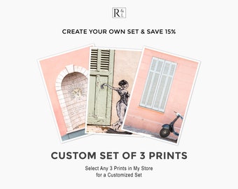 Custom Print Set of 3 - Discounted Set of Three Photographs - Select Any 3 Prints in My Store for a Customized Wall Art Set