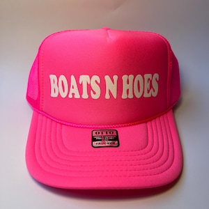 Boats N Hoes Neon Trucker Hat - Funny Trucker Hat