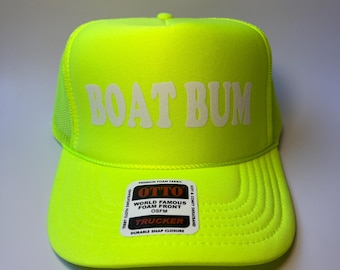 Boat Bum Neon Trucker Hat - Funny Trucker Hat