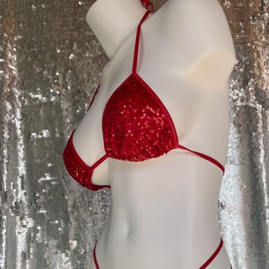 Voila Sequin Triangle Bra custom size/ custom color image 1