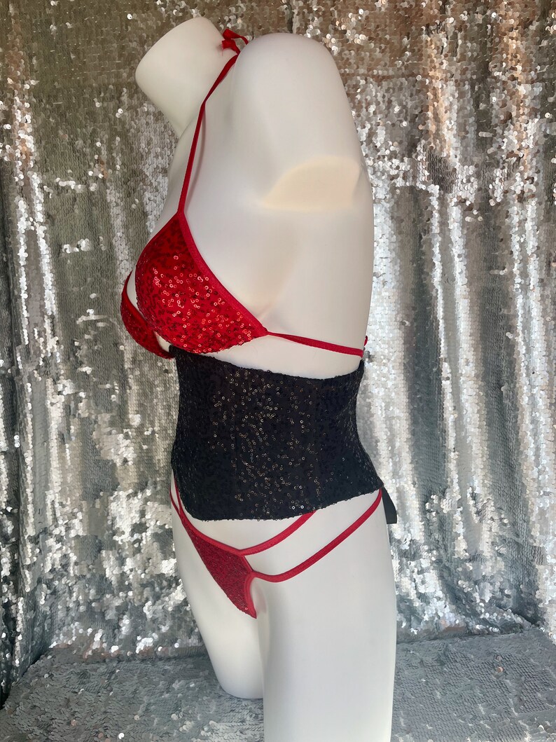 Voila Sequin Triangle Bra custom size/ custom color image 3