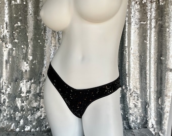 Sequin V-front little briefs/ custom size/ custom color