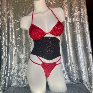 Voila Sequin Triangle Bra custom size/ custom color image 2