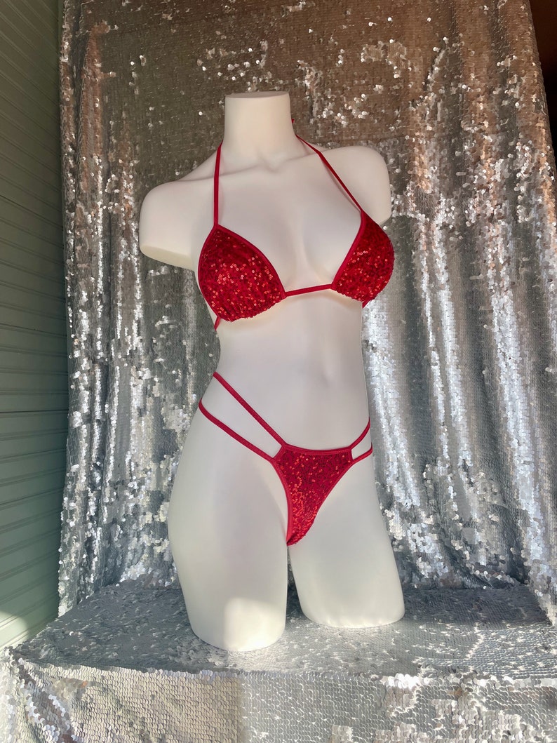 Voila Sequin Triangle Bra custom size/ custom color image 6