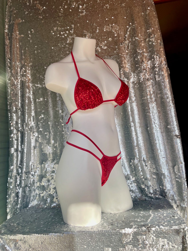 Voila Sequin Triangle Bra custom size/ custom color image 4