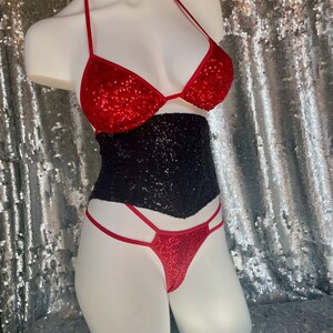 Voila Sequin Triangle Bra custom size/ custom color image 7