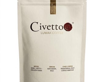 Civetto® Luwak Coffee – najwyższej jakości palone ziarna kawy Arabica z Bali w Indonezji – 100 g