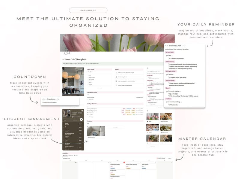 All-in-one Life Planner Notion Template | Digital Planner | Goal ...