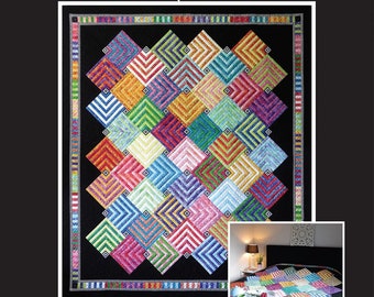 Be Colourful Quilt Pattern~Labyrinth~Foundation Paper Piecing~74" x 86"~BC1708