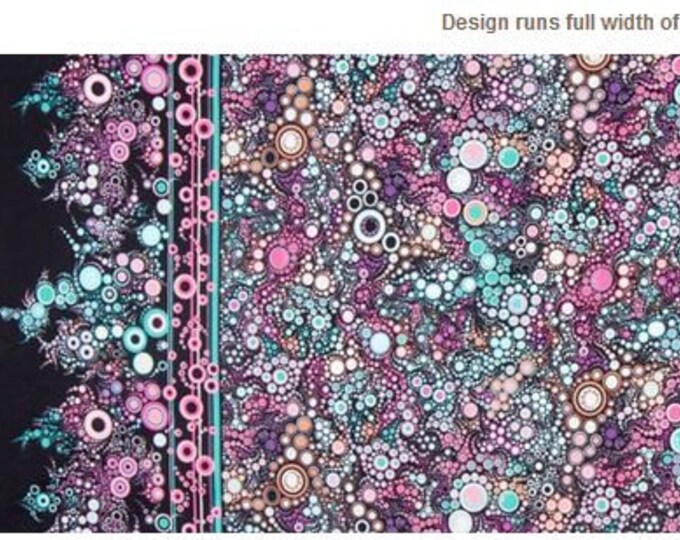 Fiorella Teal Metallic Gold Flowers Robert Kaufman Fabric 31 Inches