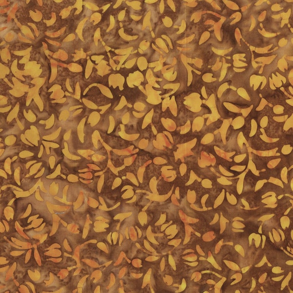 Antologia~Il tradimento delle immagini~Mini tulipani Batik~Brownie~Tessuto batik di cotone tagliato su misura o seleziona la lunghezza 2185Q-X