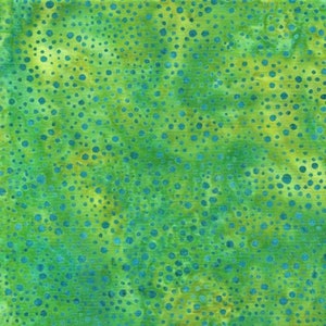 Island Batik~Bits and Pieces~Dot Batik~Green Honeydew~Cotton Batik Fabric by the Yard or Select Length 122201610