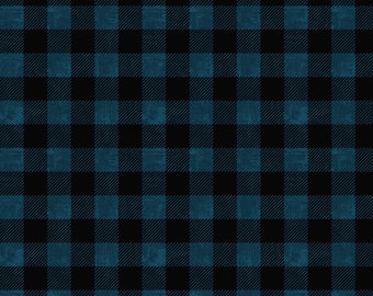 EOB~Wilmington Prints~Lake Adventure~Buffalo Plaid~Blue~Cotton Fabric by the Yard or Select Length 90518-494