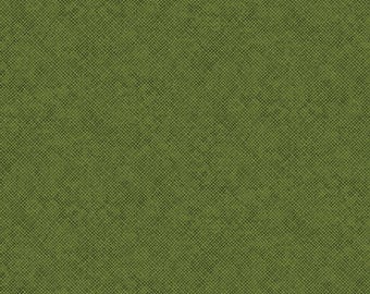 May include: A solid olive green fabric featuring a fine, repeating cross-hatch texture pattern. The surface displays a consistent grid of thin, dark lines intersecting at diagonal angles across the entire field, creating a woven appearance.