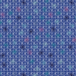 Stof~Roadside Flowers~Blowballs & Dragonflies~Blue~Cotton Fabric by the Yard ST4500-790