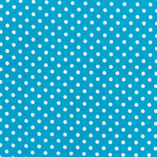 Michael Miller~Dumb Dot~3/16" Polka Dots~Stream/White~Cotton Fabric by the Yard or Select Length CX2490-STRM