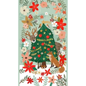 Esprit libre ~ Esprit de Noël par Mia Charro ~ Panneau de pin de Noël de 25 po. ~ Multicolore ~ Tissu en coton par panneau PWMC068-XPANEL