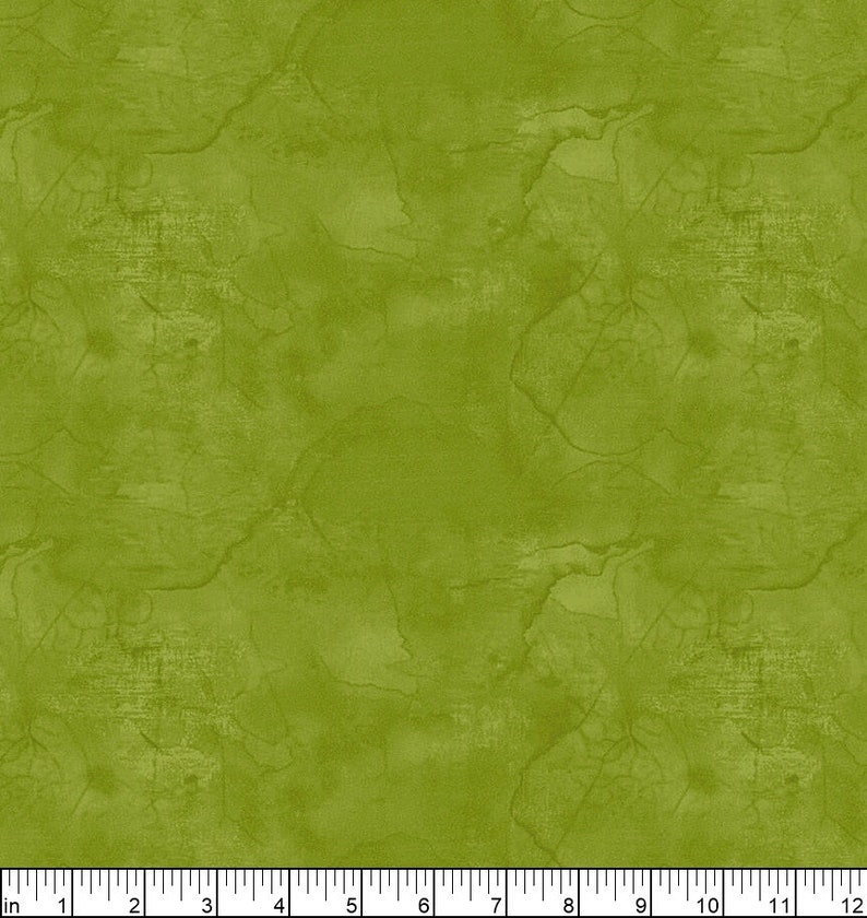 May include: A seamless green fabric with a mottled, textured surface. The fabric has a subtle, marbled pattern with a slightly distressed look.