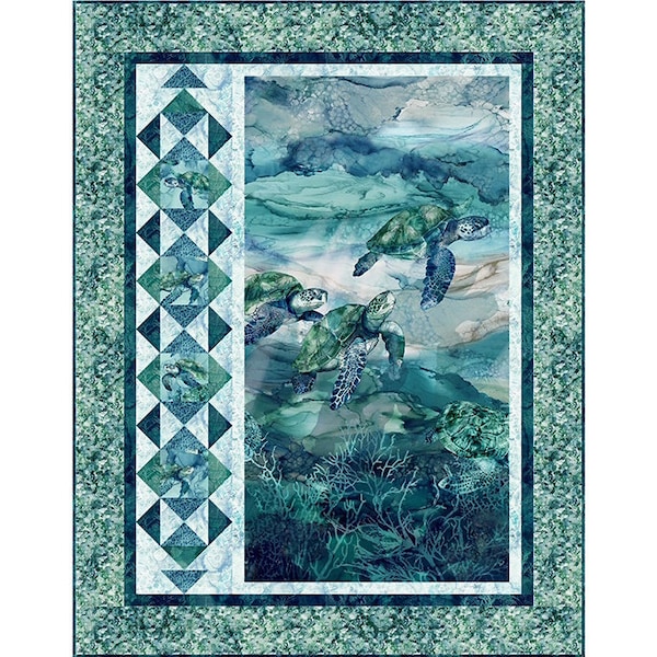 Quilt Kit~Ocean Cruise~42" x 54" Sea Breeze Panel Wall Quilt (includes pattern and fabric for top and binding) AAFQK-1198